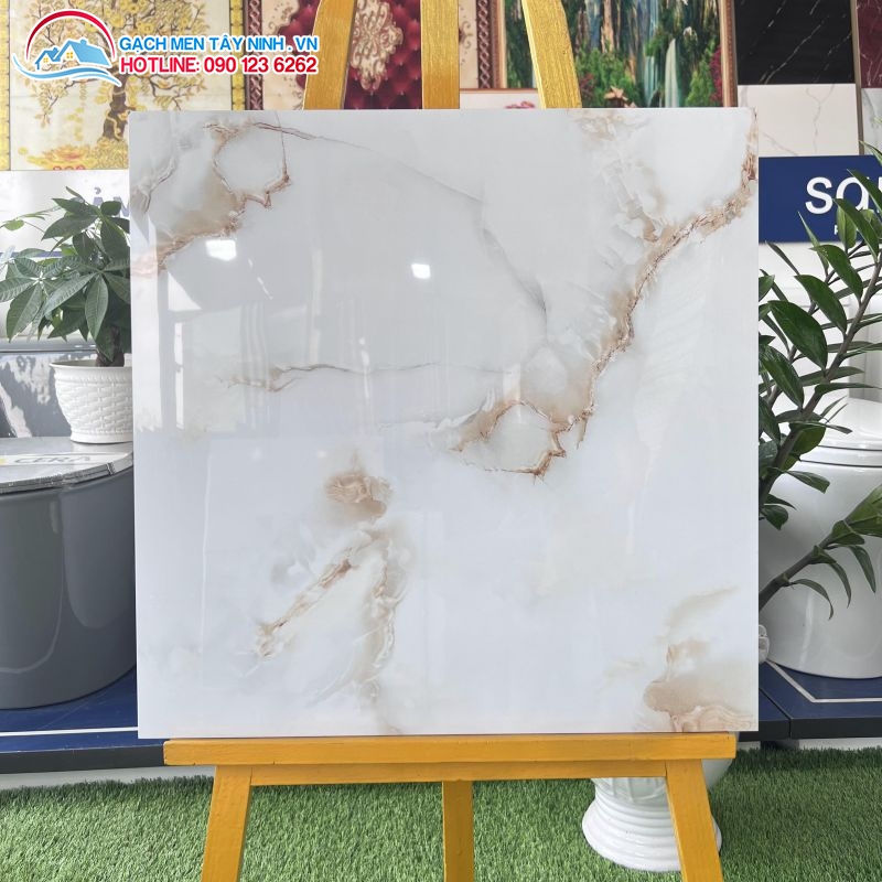 Gạch 60x60 bóng kiếng vân vàng  cao cấp