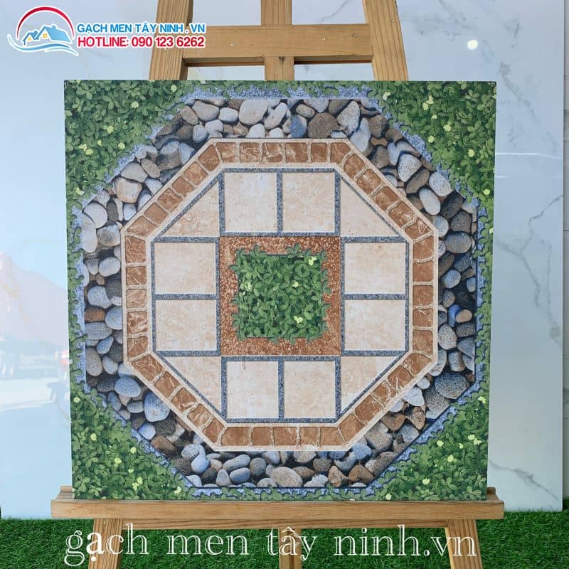 Mẫu gạch lát sân vườn sỏi cỏ 50x50 đẹp